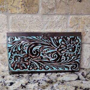 Patricia Nash Tooled Turquoise Cauchy Wallet